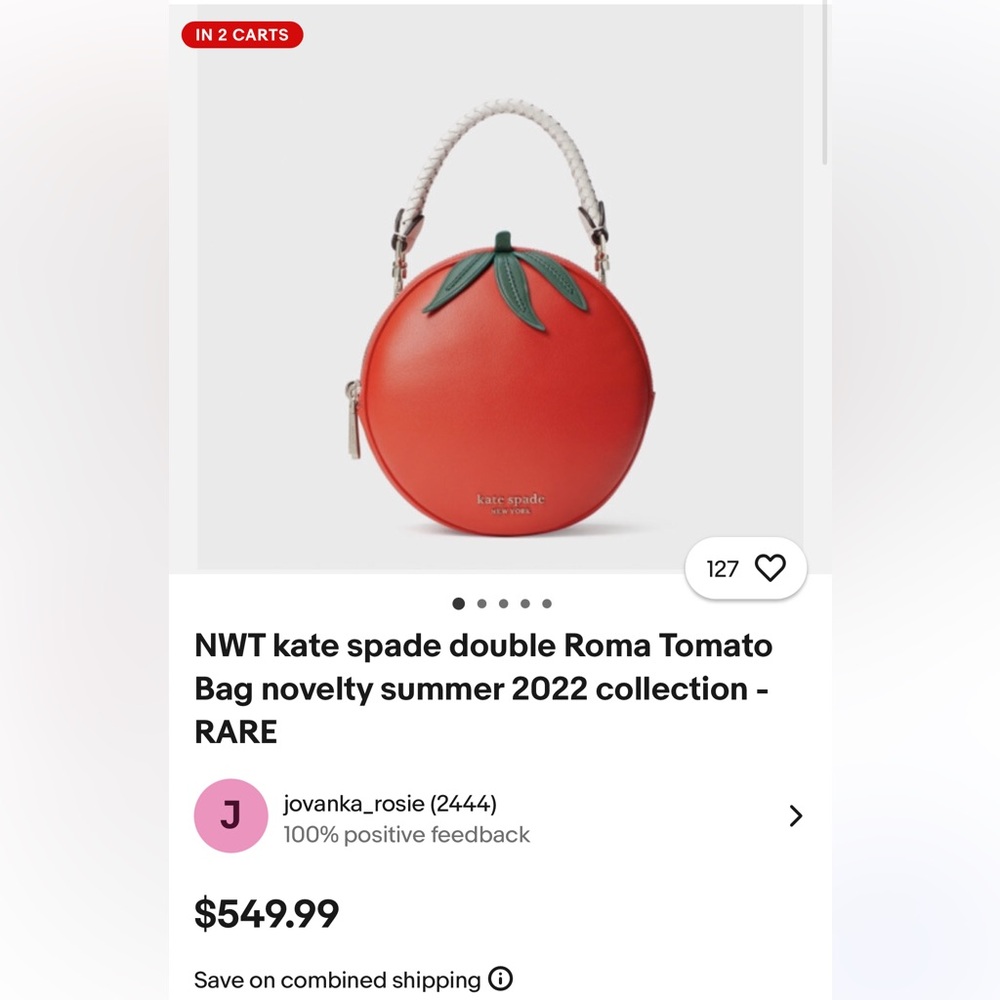Kate Spade Summer 2022 Novelty Double Mangia Tomato Purse